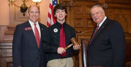 TFS Eighth Grader Rylan Pugh Serves as Legislative Page